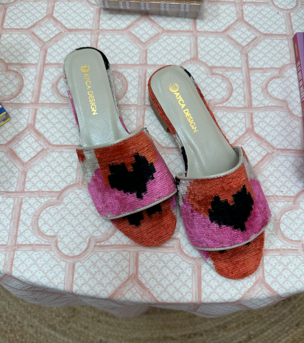 Silk Velvet Ikat Heart Slide
