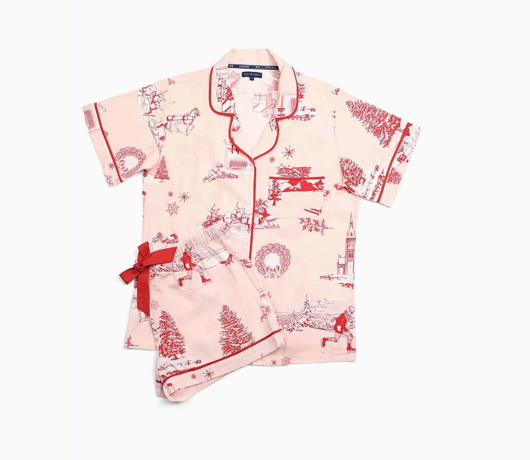 Holiday Toile Pajama Shorts Set