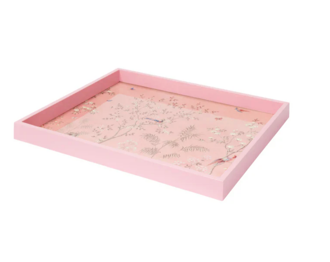 Chinoiserie Tray Pink 11x8inch