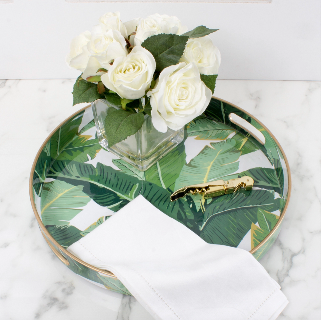Banana Leaf Round Tray