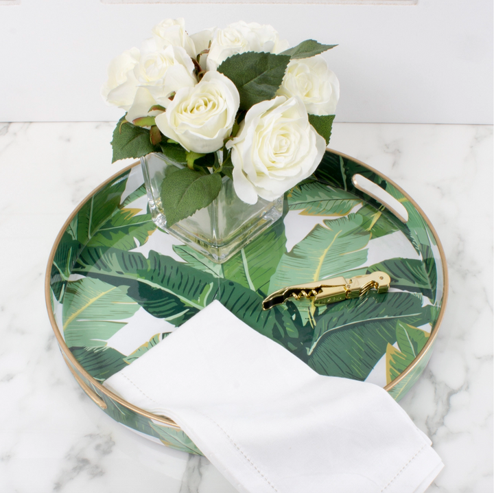 Banana Leaf Round Tray