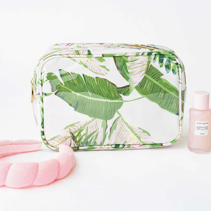 Natural Botanical Clear Coated Rectangular Cosmetic Case