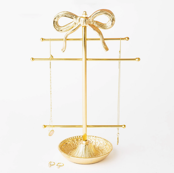Gold Bow Jewelry Holder