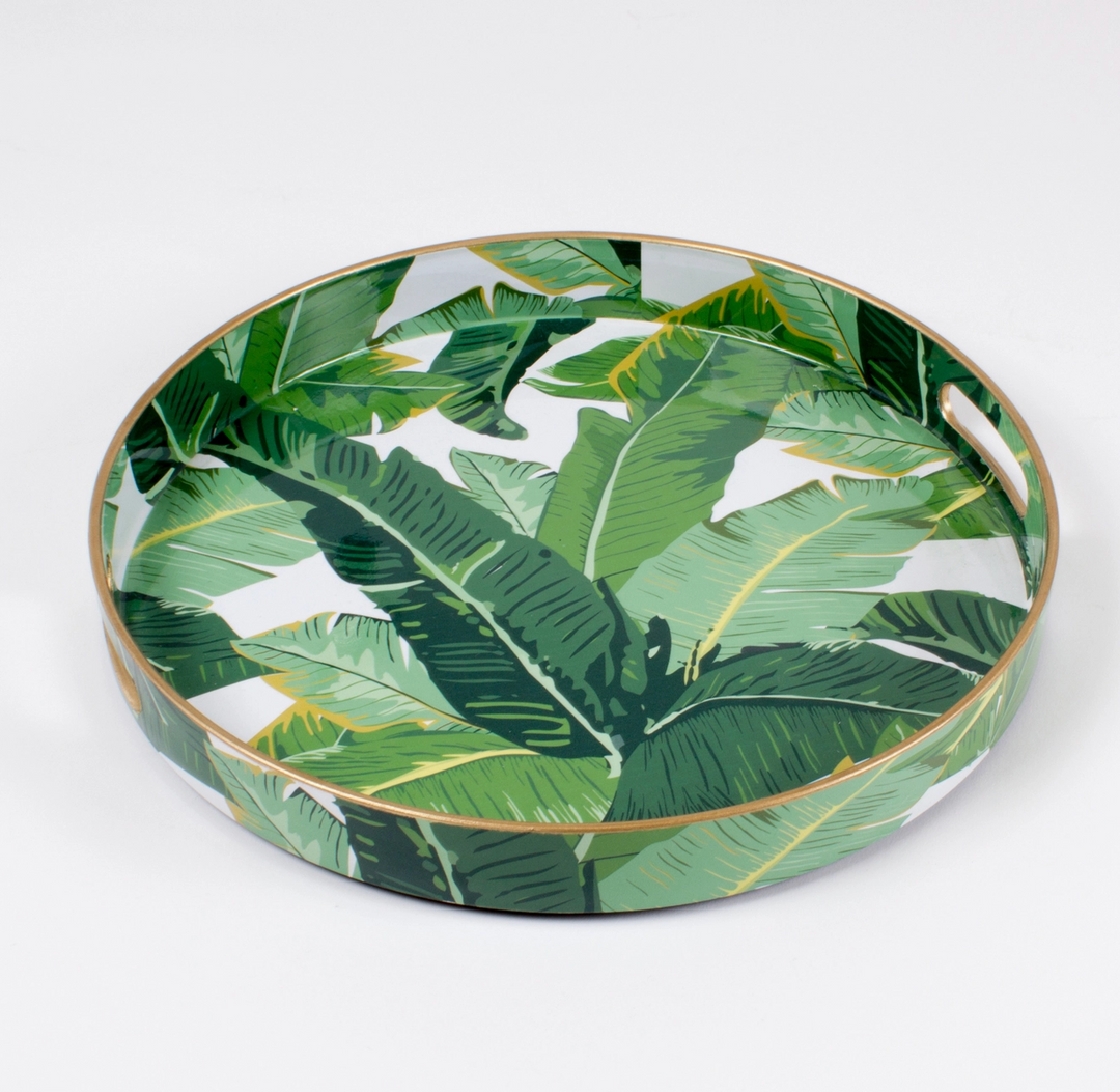Banana Leaf Round Tray