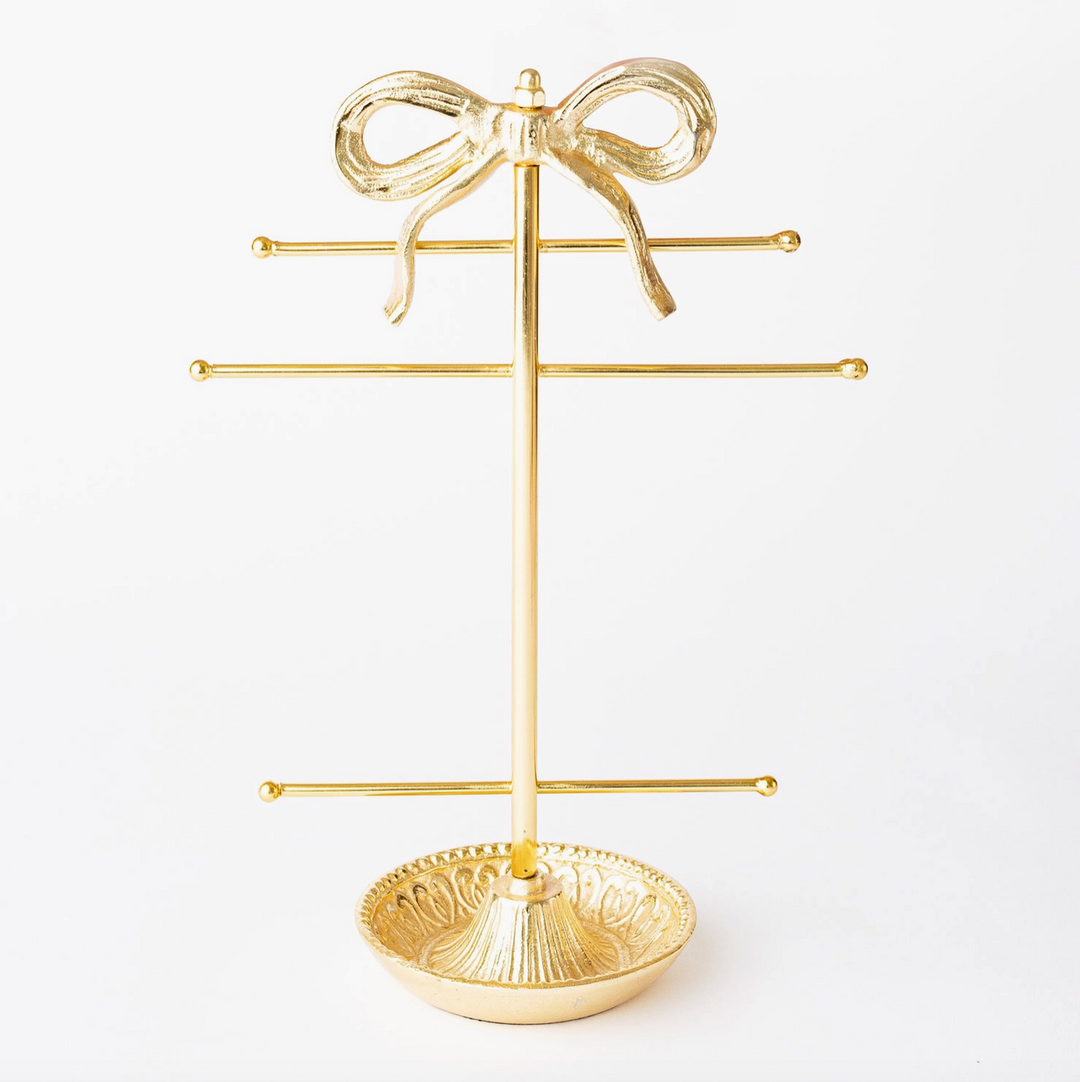Gold Bow Jewelry Holder