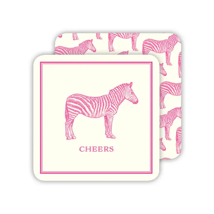 Cheers Pink Zebra Coaster Box