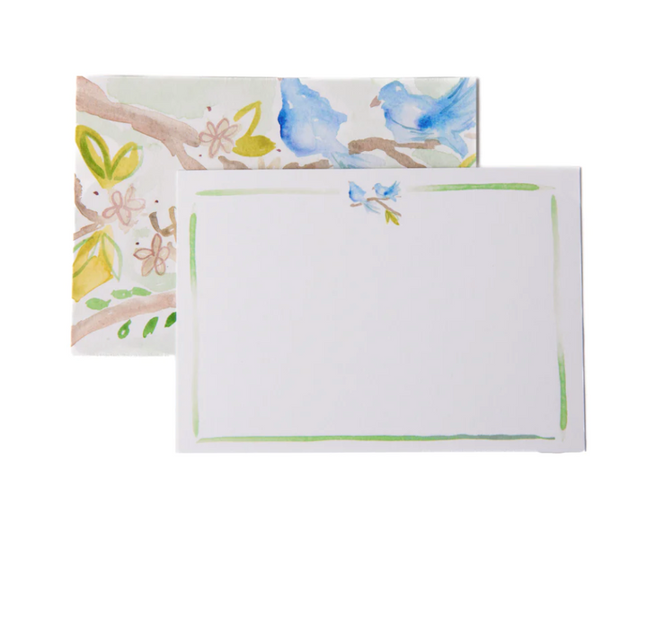 3.5 x 7 Pink Ceramic Dog or Bluebird Notecards set of 8