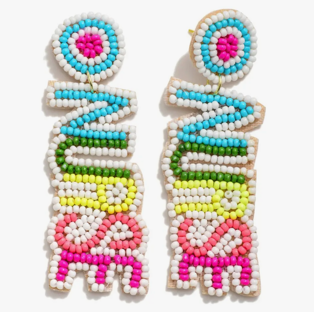 Nurse Bright Seed Beaded Drop Earrings