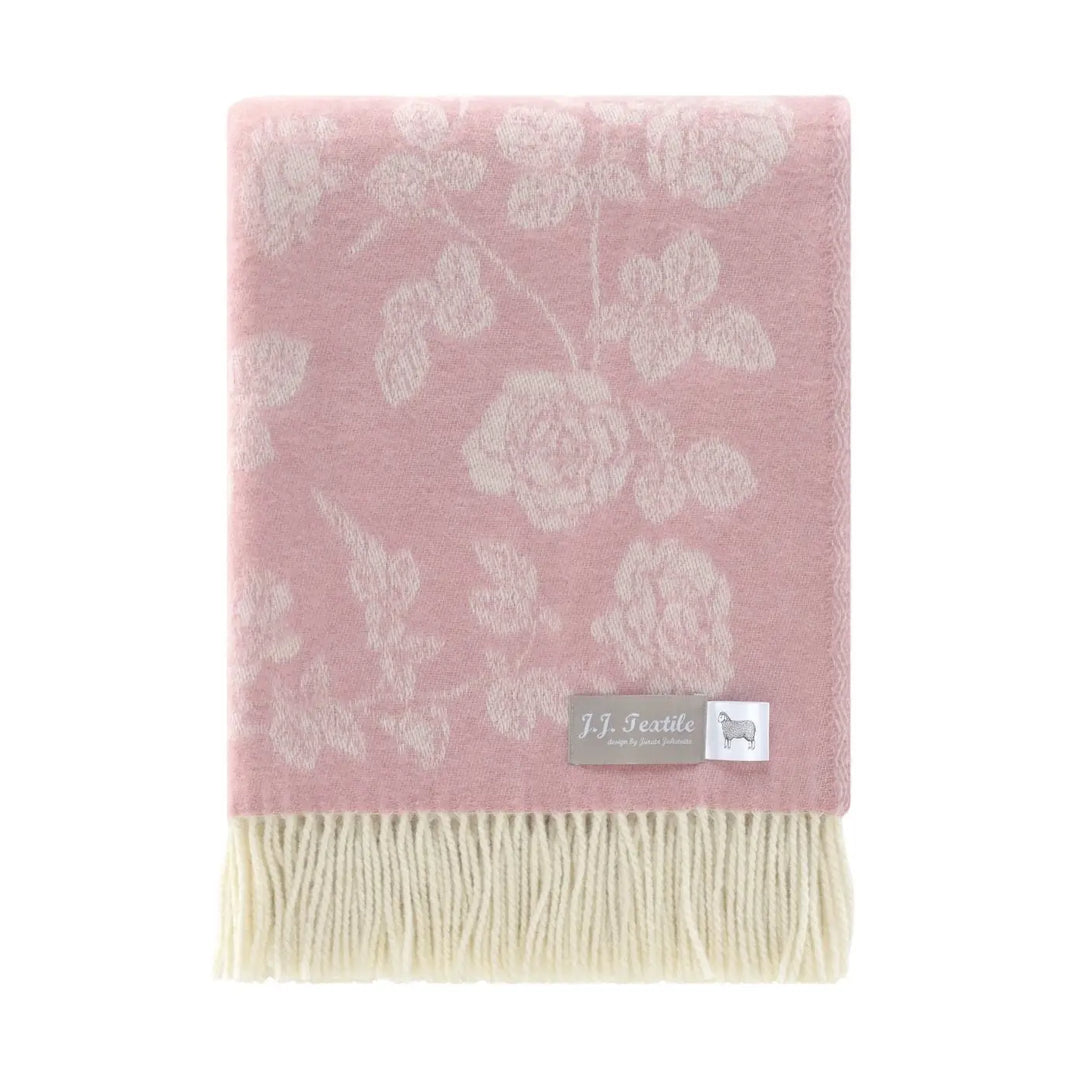 Pink Rose Merino Throw Pillow