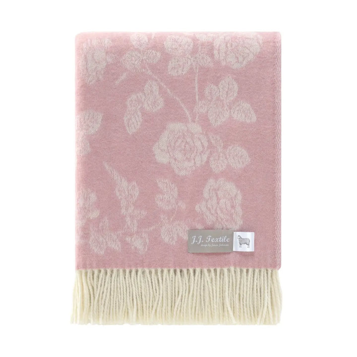 Pink Rose Merino Throw Pillow