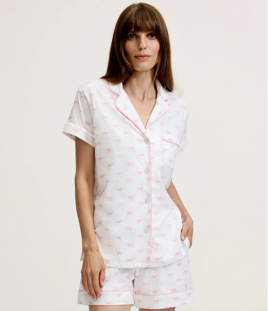 Blushing Bows Pima Pajama Short Set