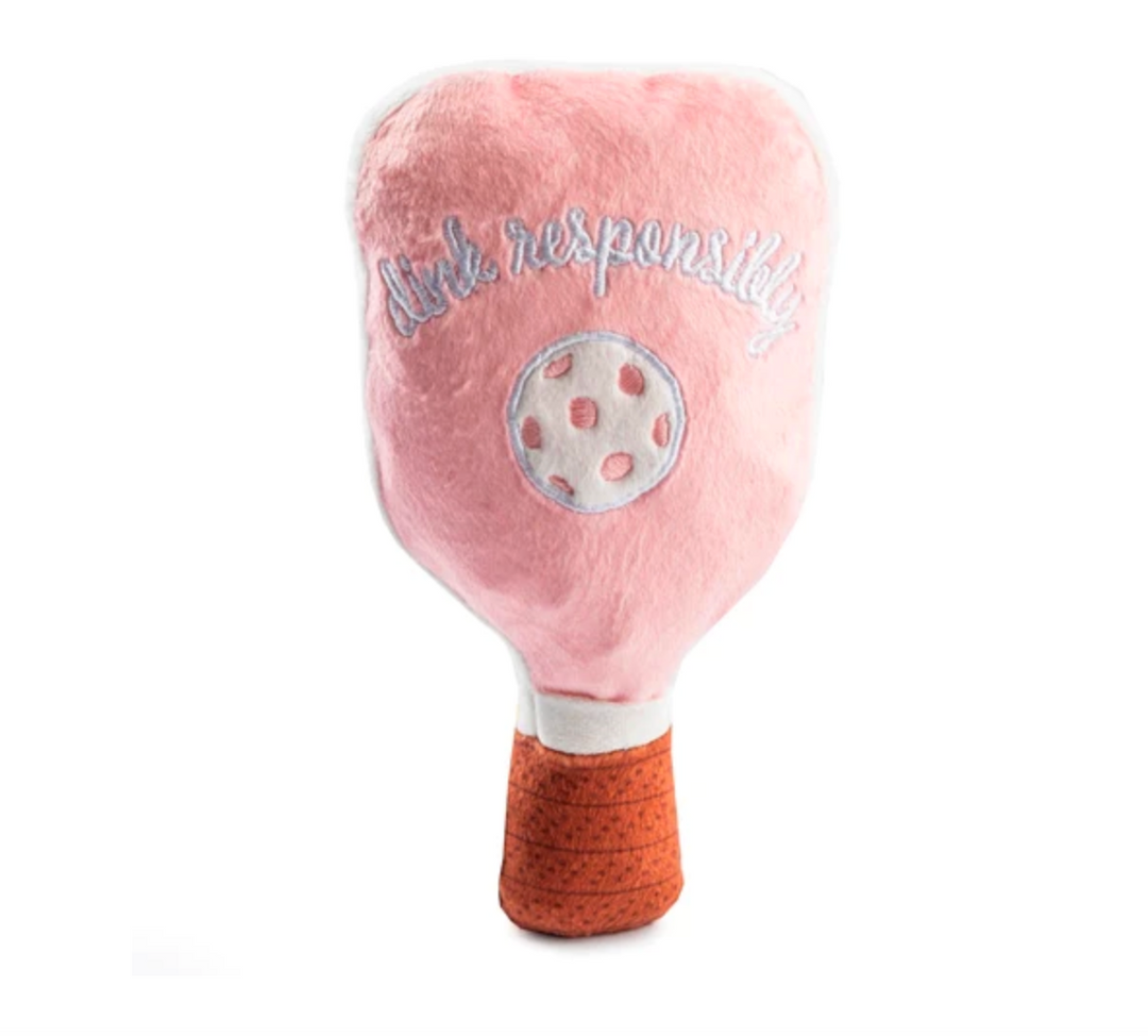 Pink Checker Pickleball Paddle Dog Toy