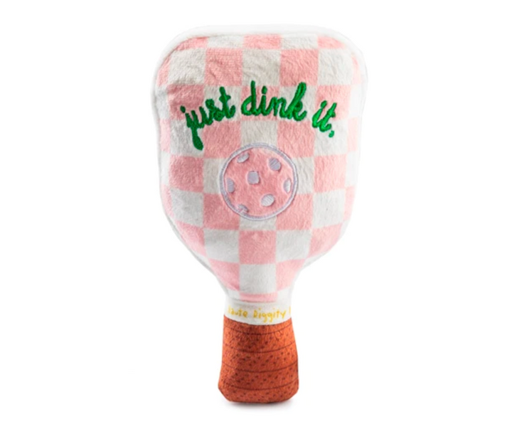 Pink Checker Pickleball Paddle Dog Toy