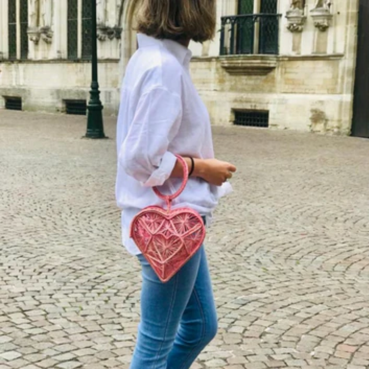 Heart Basket Bag Pink