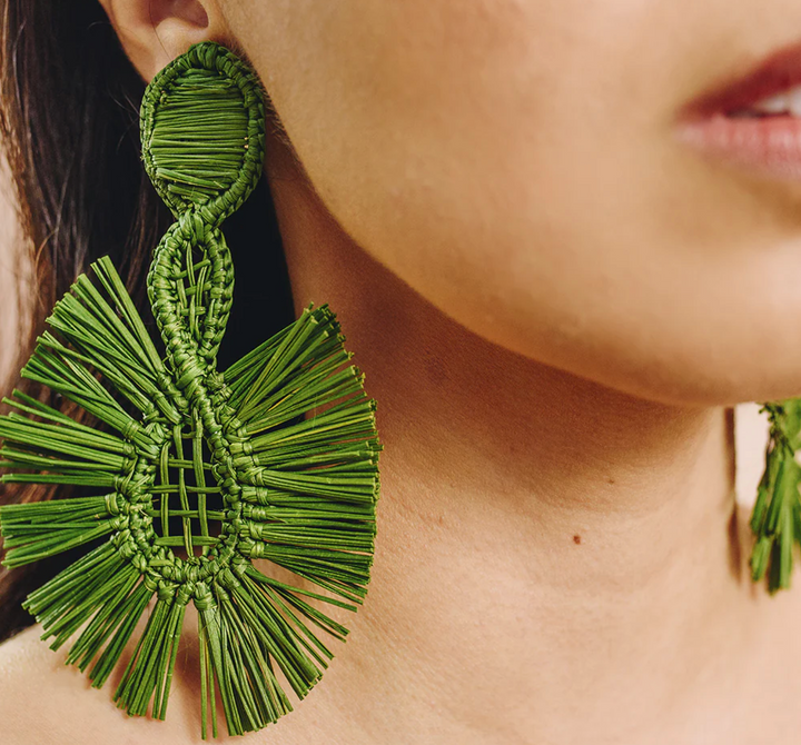 Andres Sea Green Palm Earrings