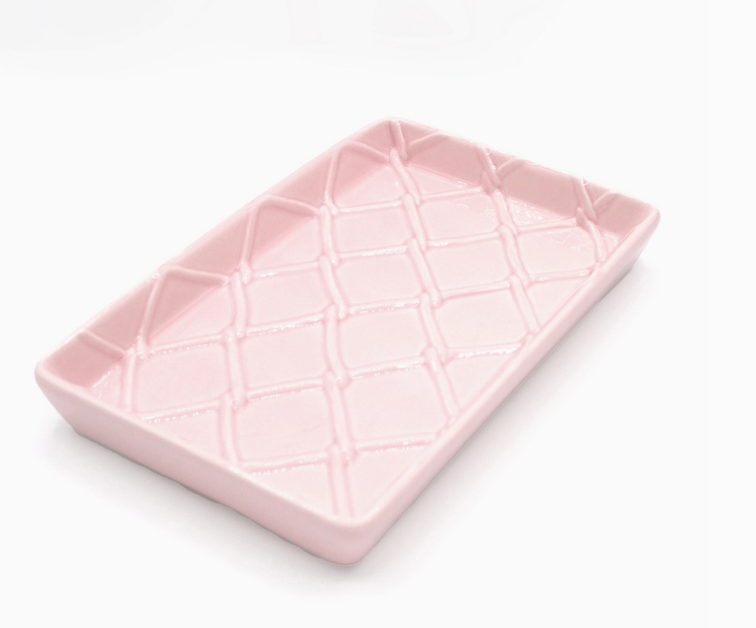 Pink Textured Guest Towel Tray