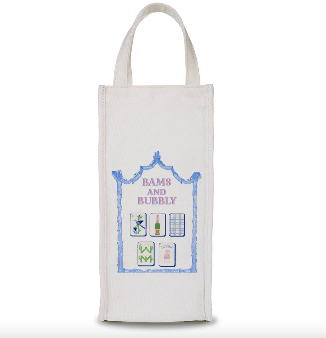 Bams and Bubbly Mahjong Wine Bag