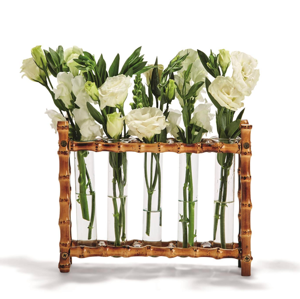 Natural Bamboo Vase 5 Glass Holder