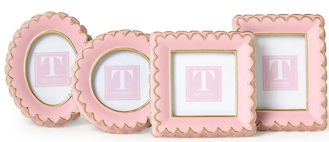 Pink Scalloped Mini Photo Frame