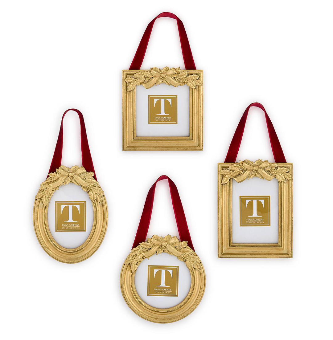 Holly Leave Hanging Photo Frame Ornament