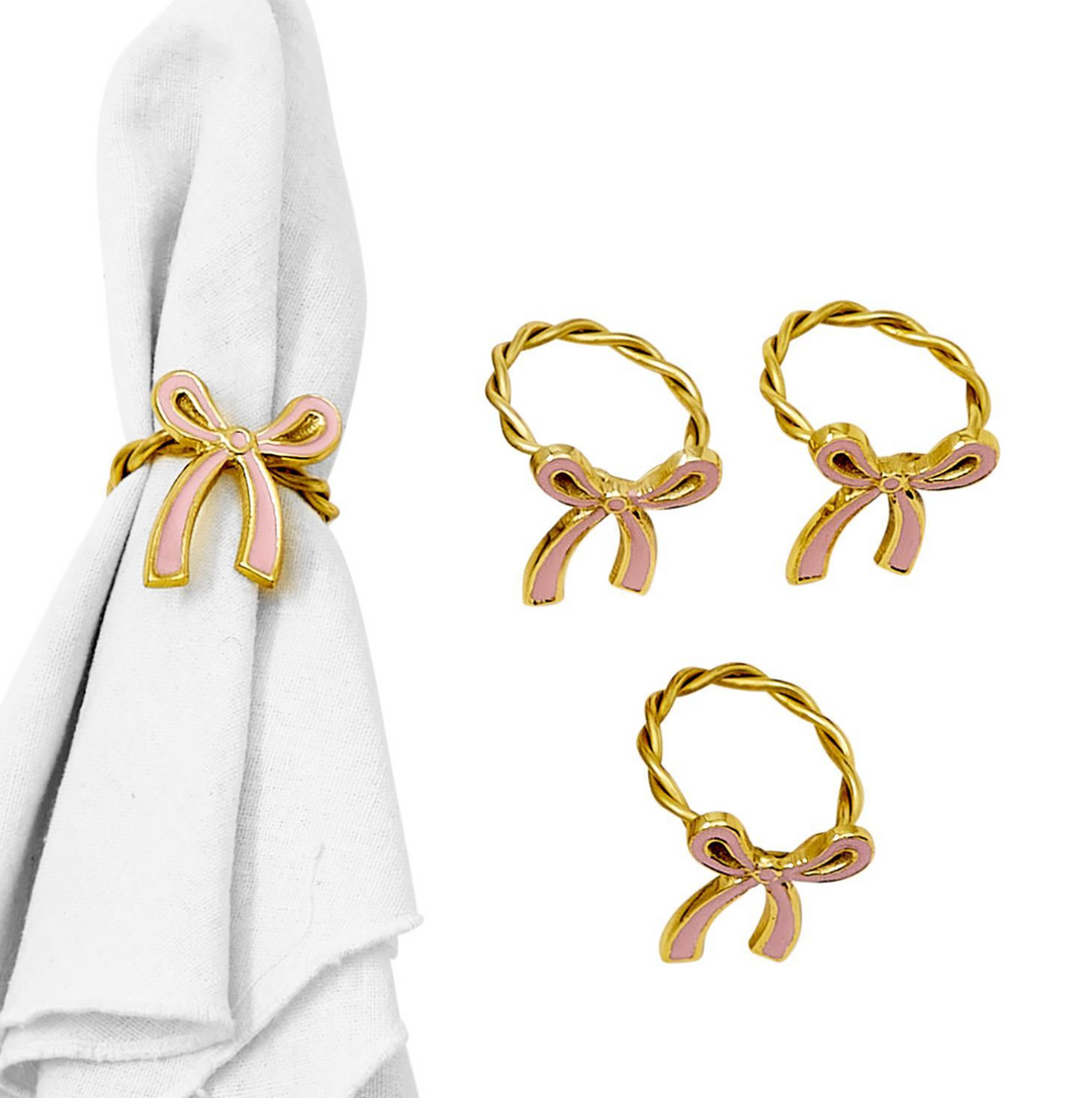 Set of 4 Bow Napkin Rings