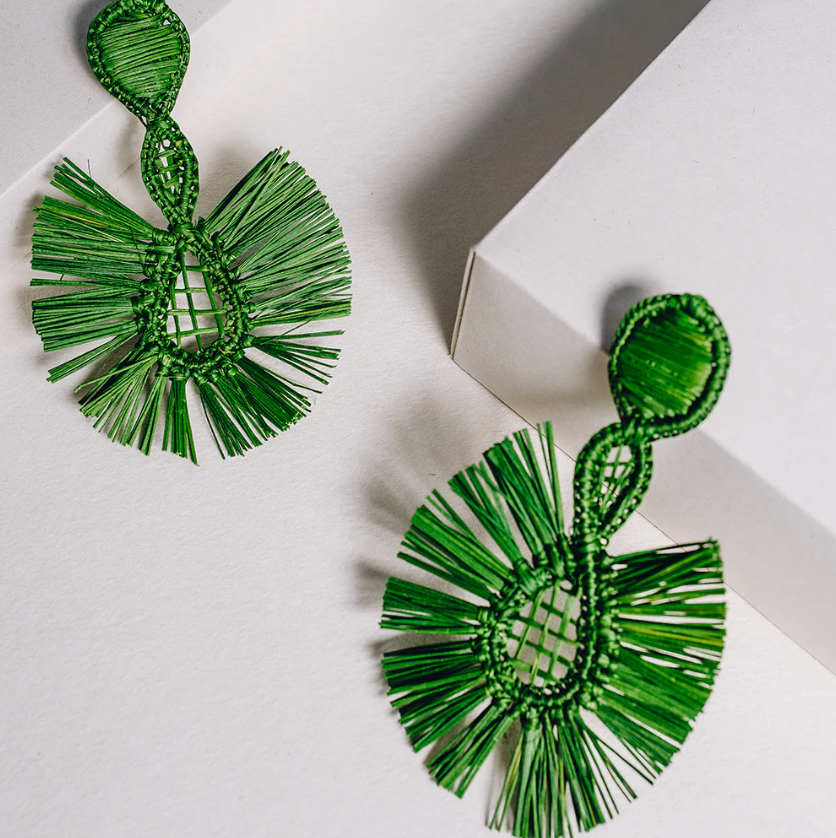 Andres Sea Green Palm Earrings