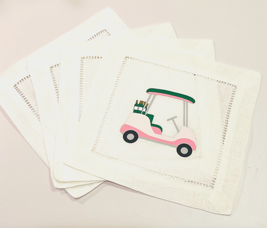 Preppy Golf Cart Cocktail Napkins