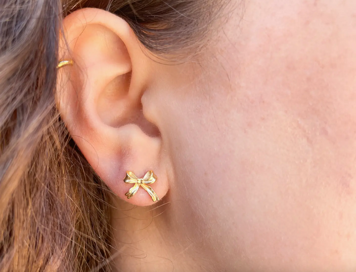 Solid Bow Stud Earring