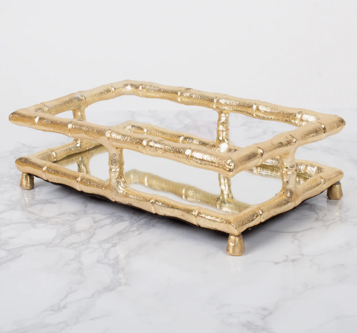 Gold Bamboo Guest Towel Tray