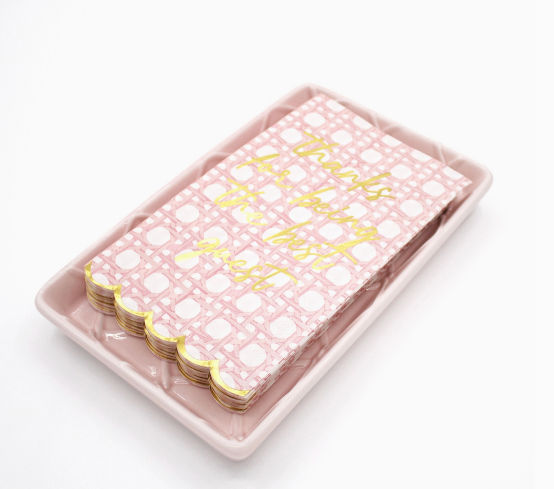 Pink Textured Guest Towel Tray