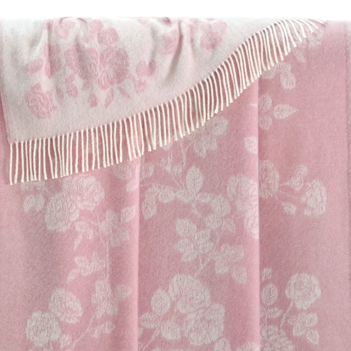 Pink Rose Merino Throw Pillow