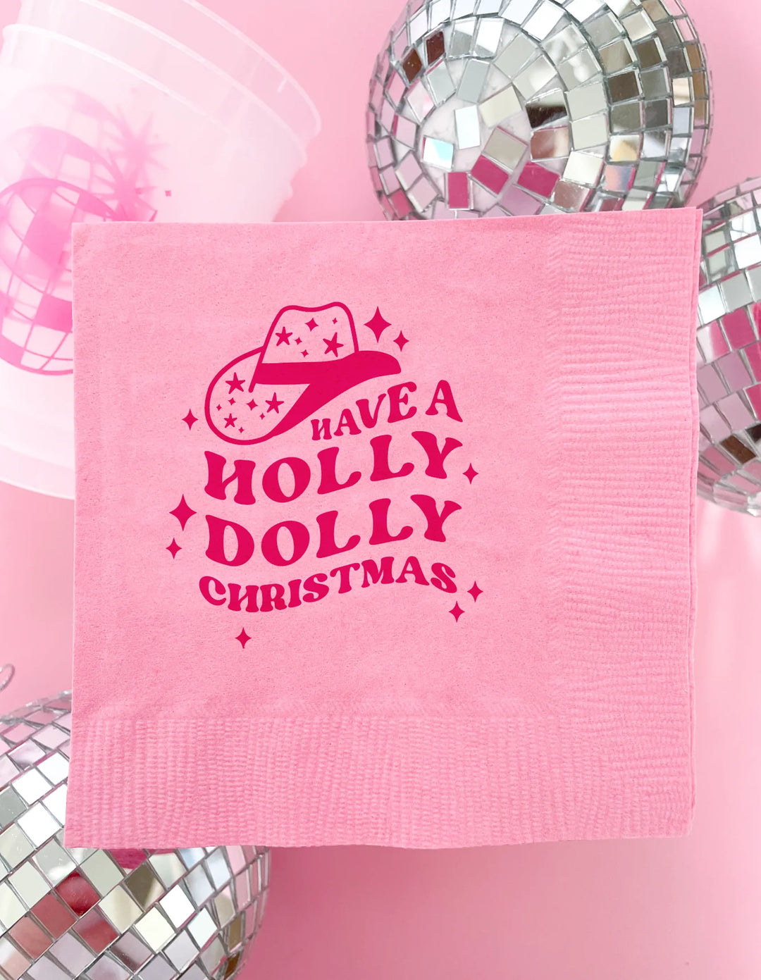 Cowgirl Holly Dolly Christmas Napkins