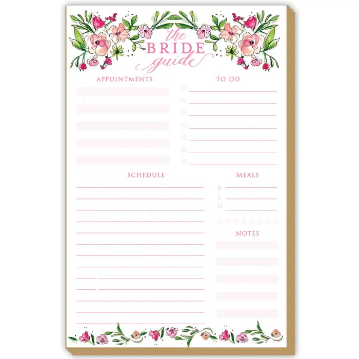 The Bride Guide Pink Blossoms Luxe Large Notepad