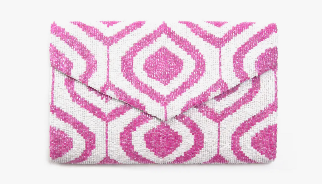 Beaded Pink Clutch