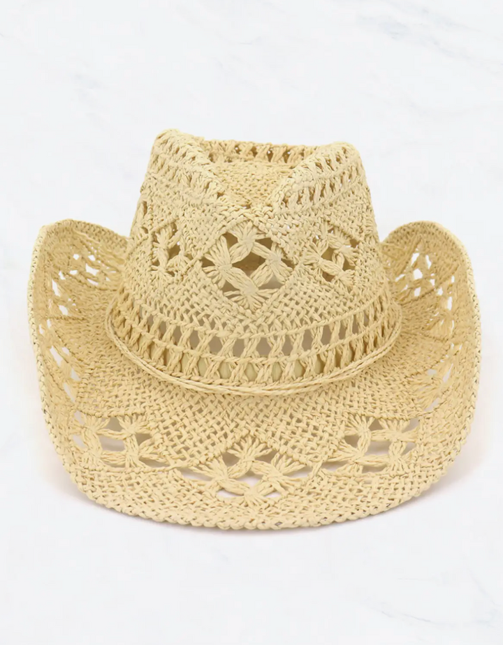 Western Style Cowboy Handmade Woven Straw Hat