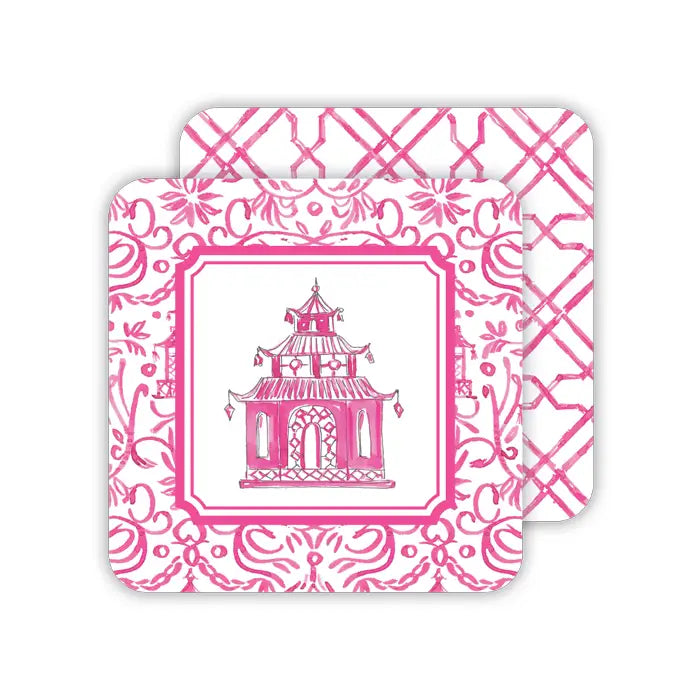 Pink Pagoda Paper Coaster