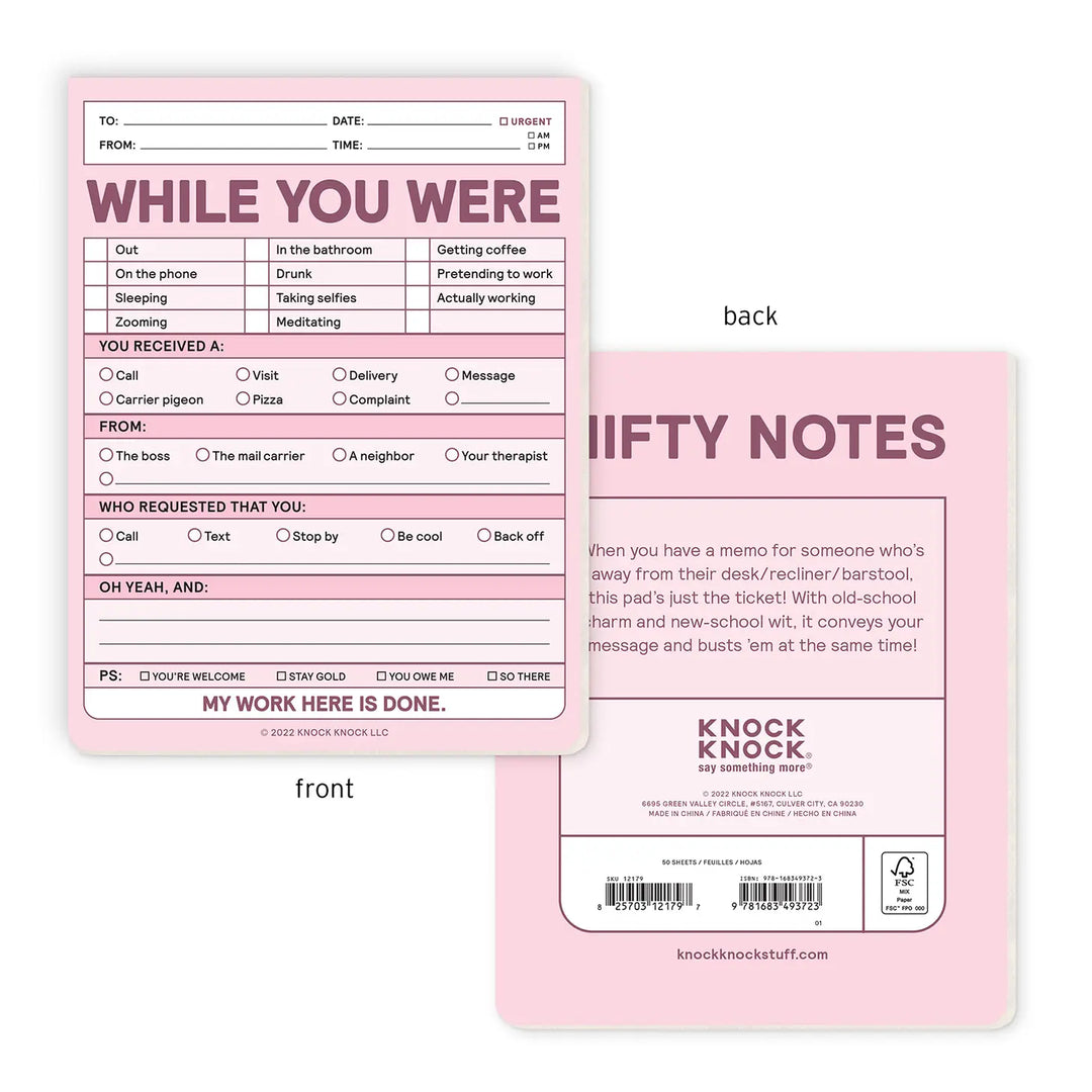 While You Were Nifty Note Pad